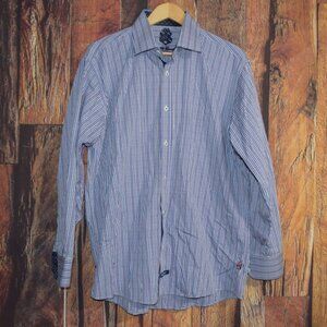 ENGLISH LAUNDRY Men's Sz 17.5 34/35 Plaid Button Front Shirt